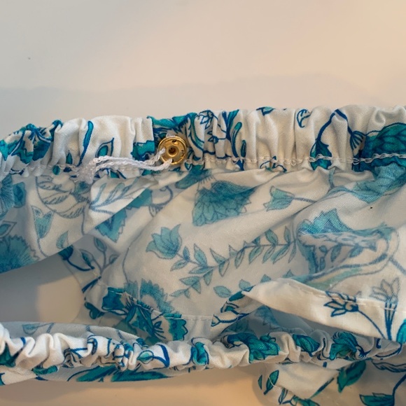 Draper James Women’s Large White Blue Floral Ruffle Sleeveless Dress Sundress - Picture 4 of 8